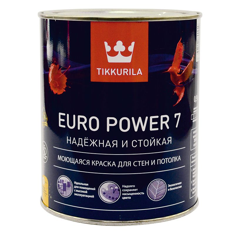 Краска EURO POWER 7 A интерьерная Тиккурила 0,9л мат
