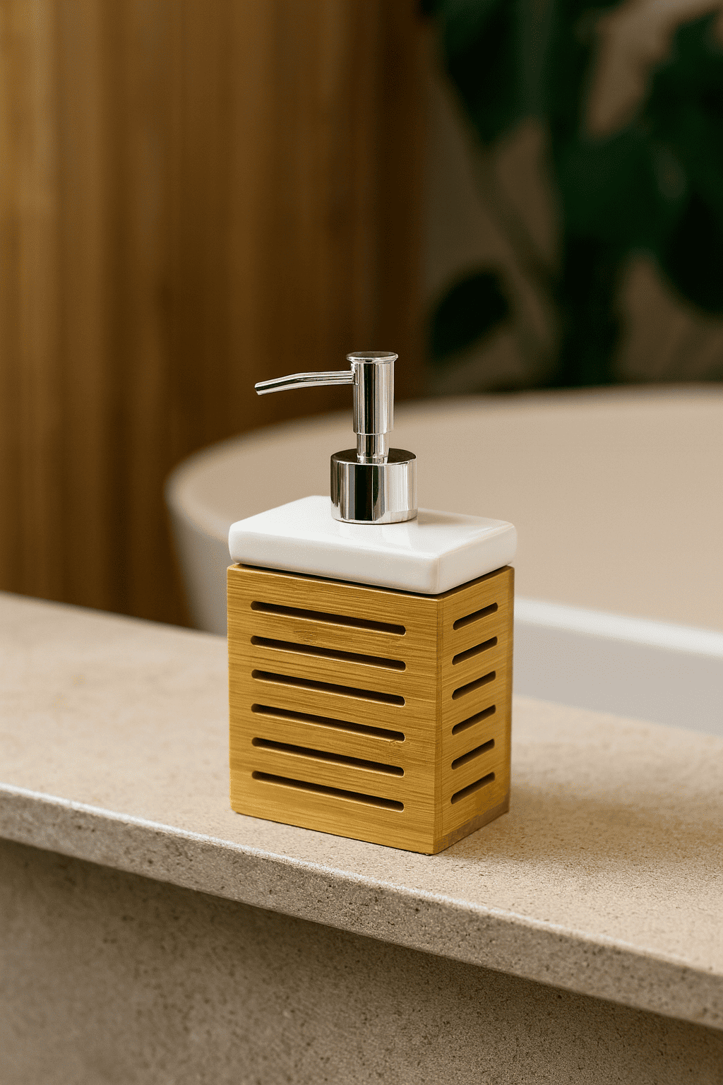 dozator_dlya_zhidkogo_myla_Joy_Home_belyy_s_ramkoy_bambuk_3