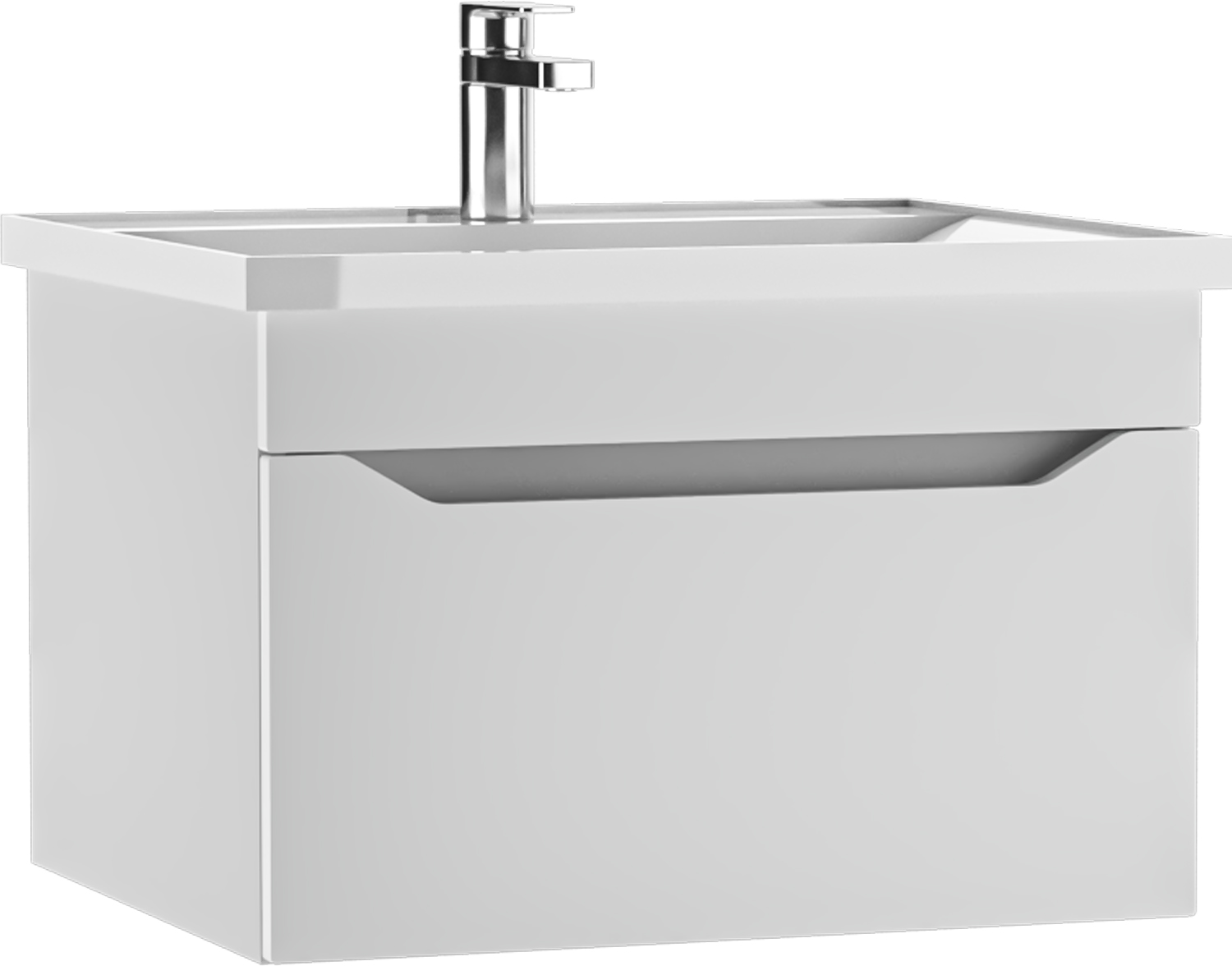 Тумба подвесная под умывальник "НОВА 60" (Nova) Ева с одним ящиком В1 АЙСБЕРГ