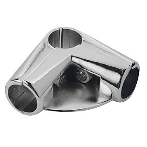 Соединитель 3-х труб угл. с площадкой для полки, хром (1 шт) - пакет Tech-Krep
