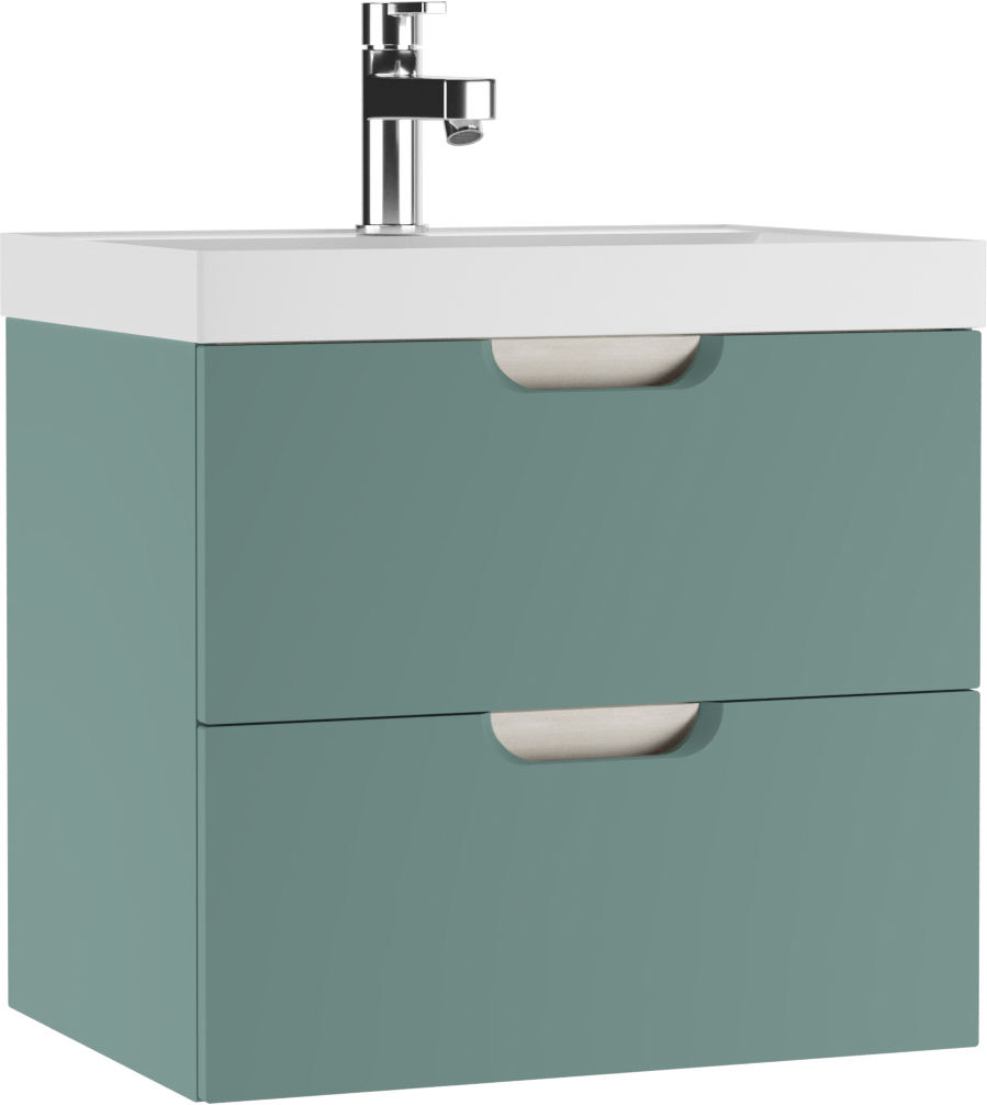 Тумба подвесная под умывальник "ЮНИТ 60" (Unit) Дюна (Dune) Олива В2 Домино