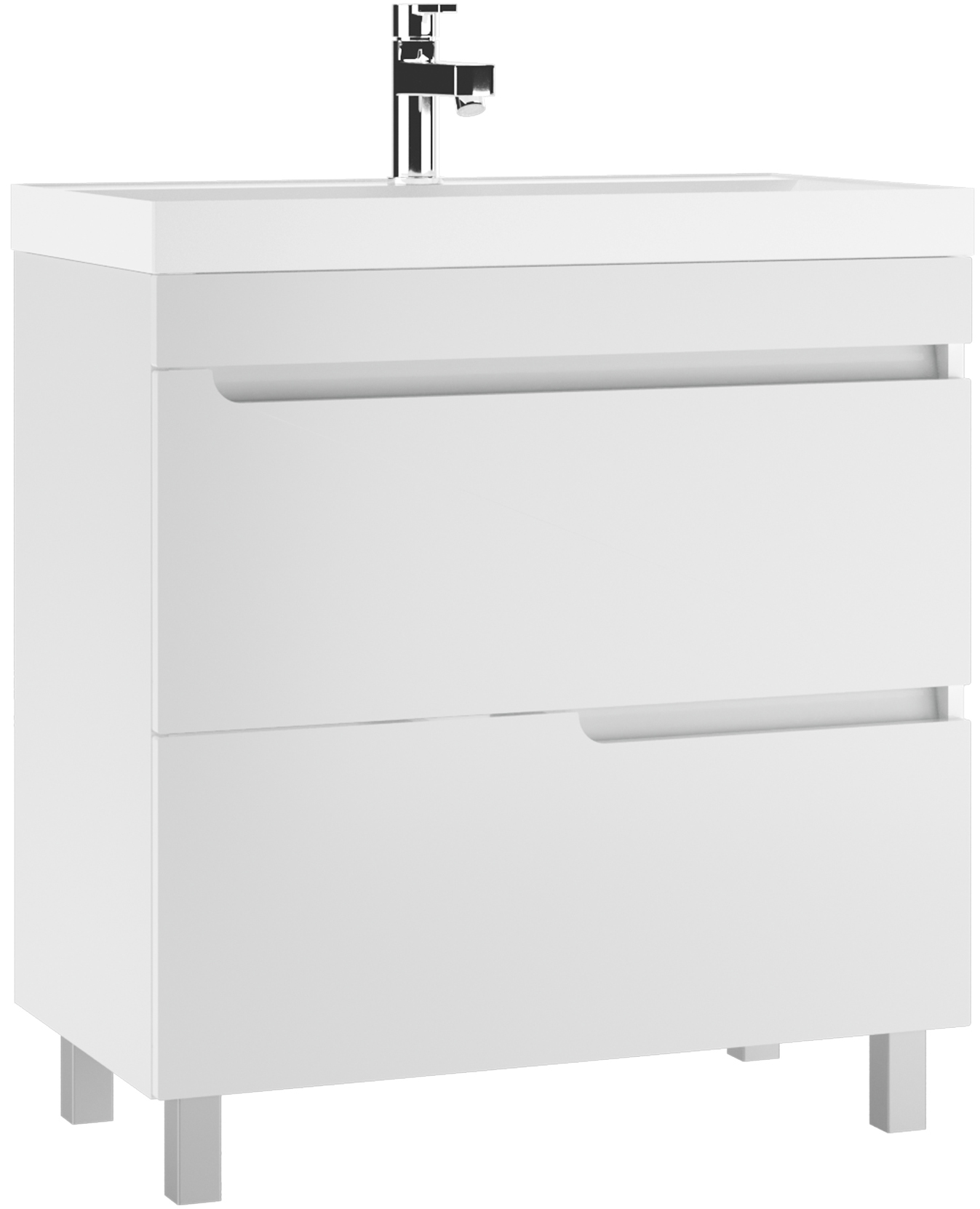 Тумба под умывальник "ЮНИТ 80" (Unit) Веста с двумя ящиками В2 АЙСБЕРГ