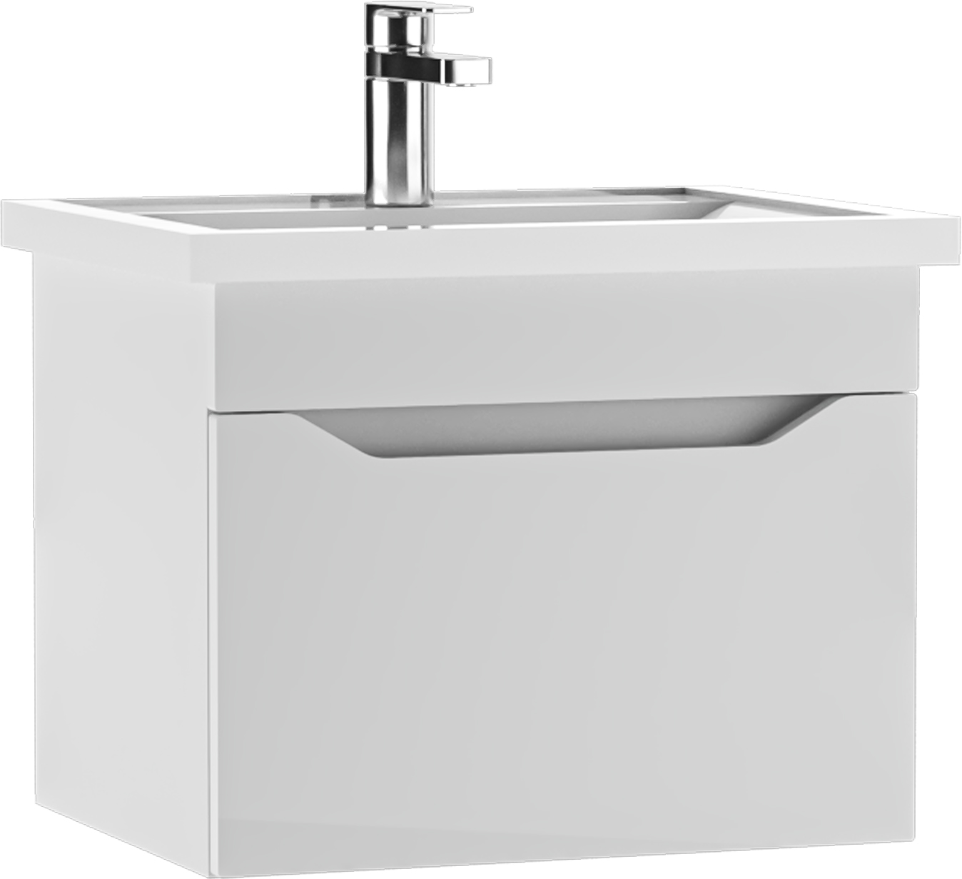 Тумба подвесная под умывальник "ТОНИ 50" (Tony) Ева с одним ящиком В1 АЙСБЕРГ