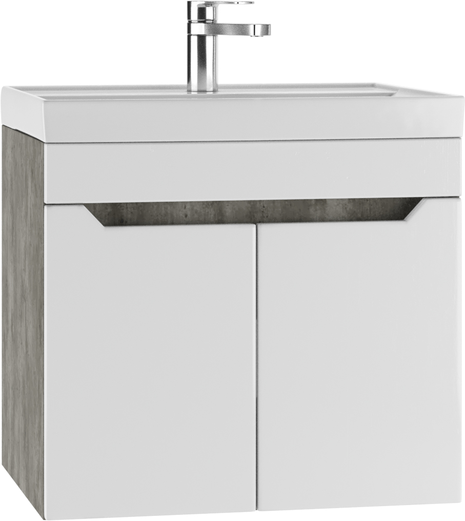 Тумба подвесная под умывальник "Енисей 60" Мечта без ящика Бетон АЙСБЕРГ