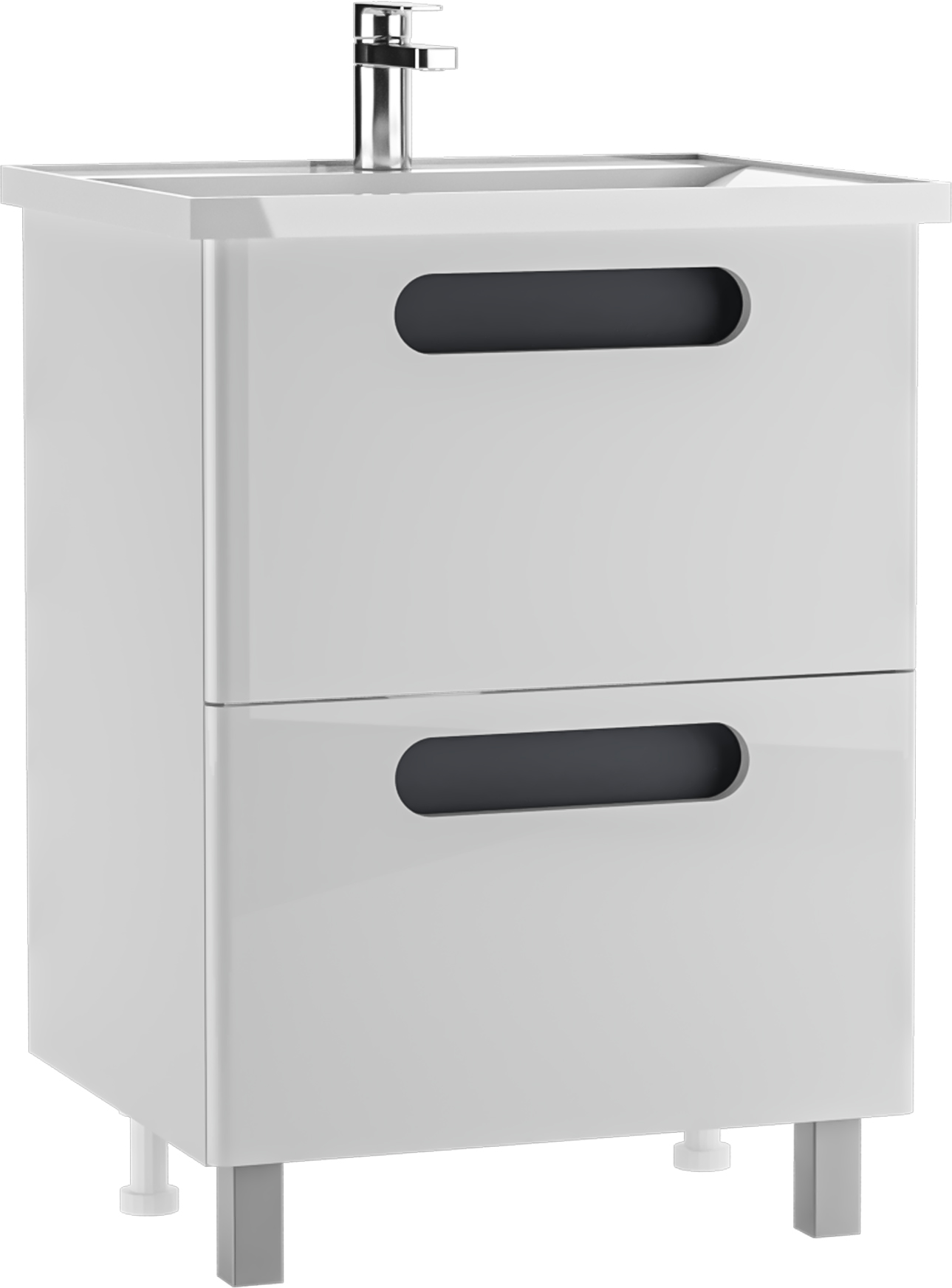 Тумба под умывальник "НОВА 60" (Nova) Вита с двумя ящиками В2 Айсберг