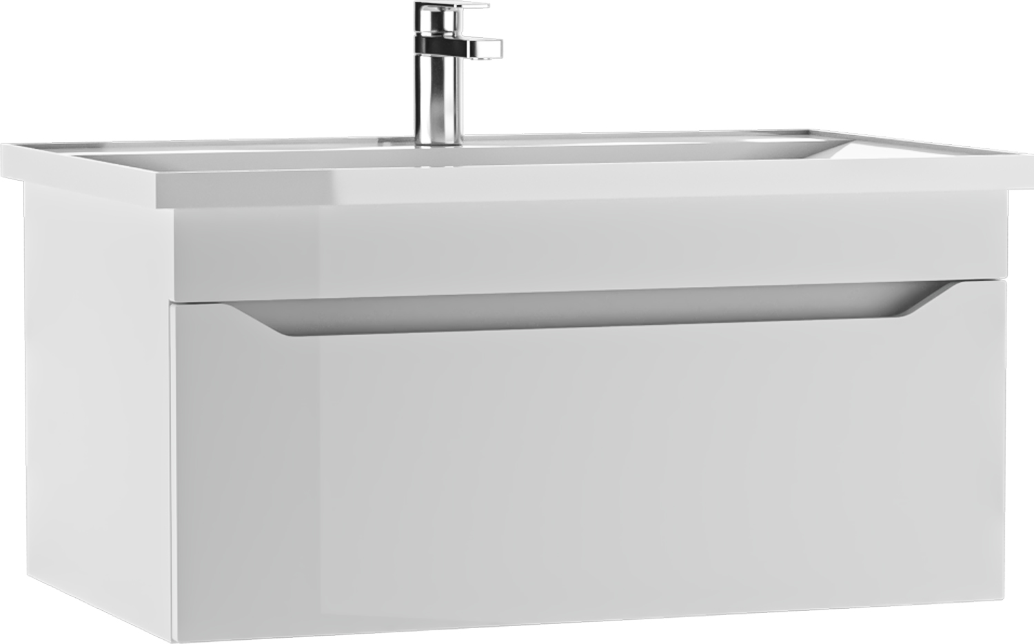 Тумба подвесная под умывальник "НОВА 80" (Nova) Ева с одним ящиком В1 АЙСБЕРГ