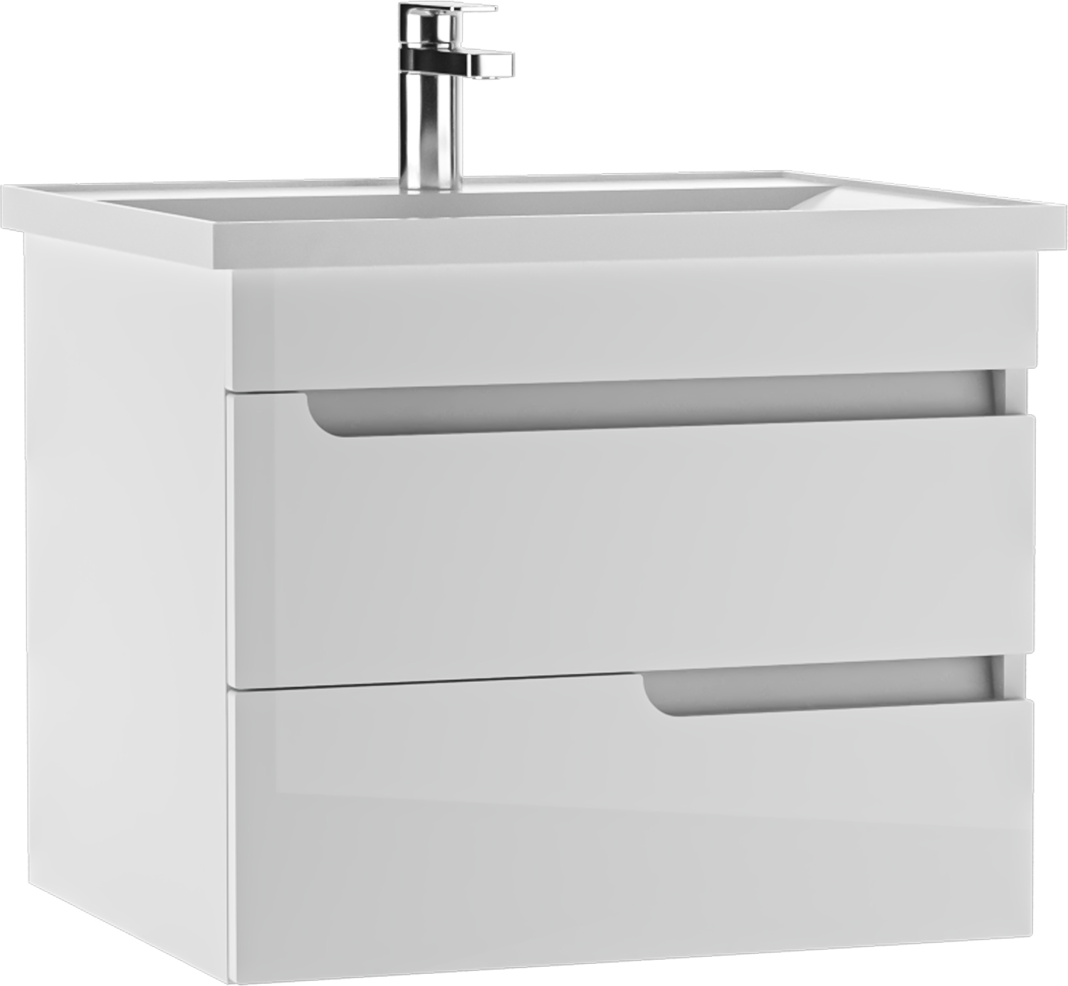 Тумба подвесная под умывальник "НОВА 60" (Nova) Веста с двумя ящиками В2 АЙСБЕРГ