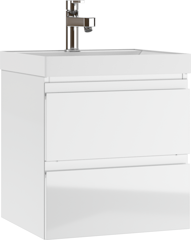 Тумба подвесная под умывальник "Классика 50" (Classica) Графо (Grafo) белый глянец В2 Домино