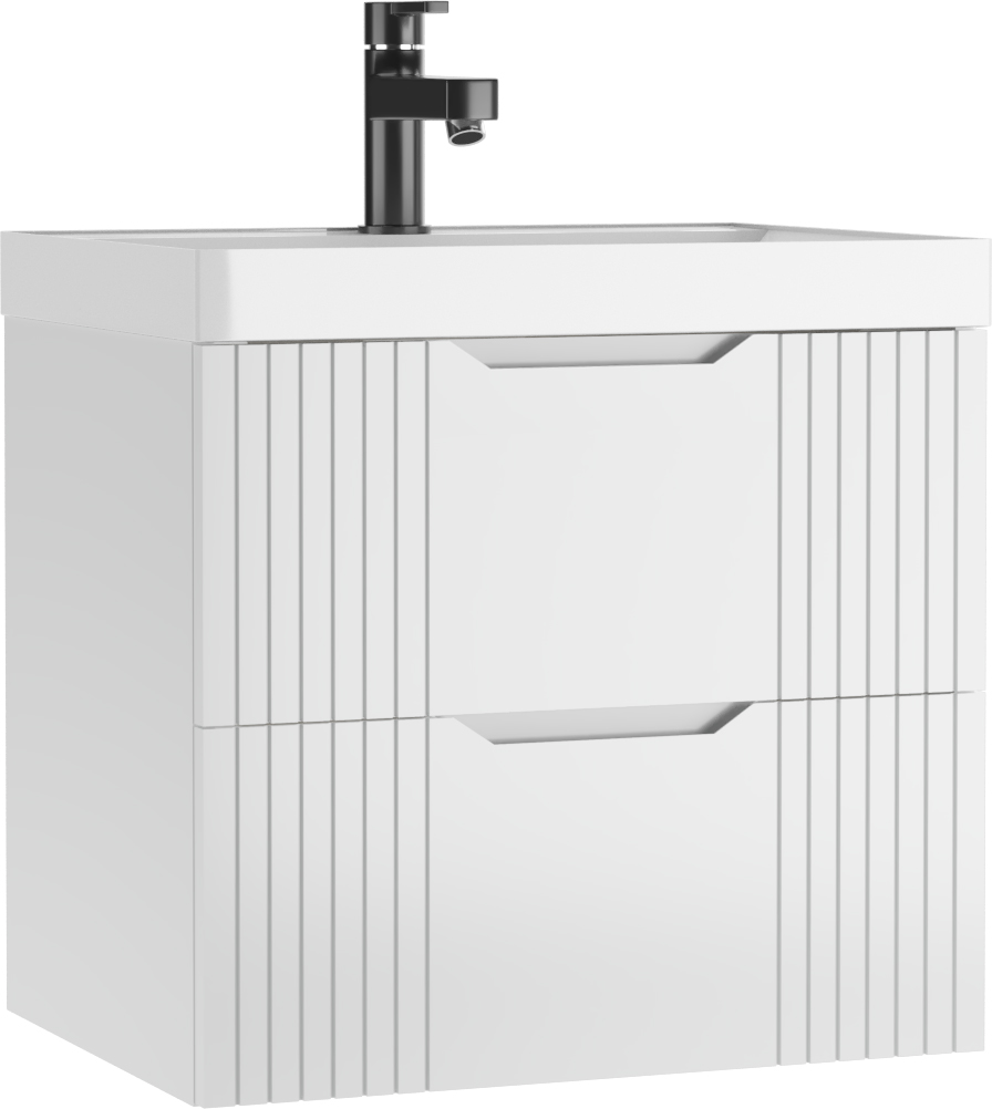 Тумба подвесная под умывальник "ЮНИТ 60" (Unit) Гарден (Garden) В2 Белый Домино