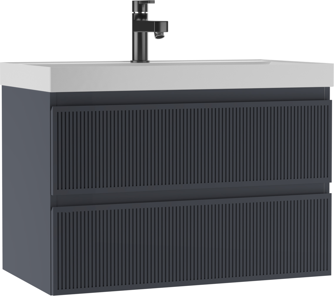 Тумба подвесная под умывальник "ЮНИТ 80" (Unit) Тауэр (Tower) В2 Графит Домино