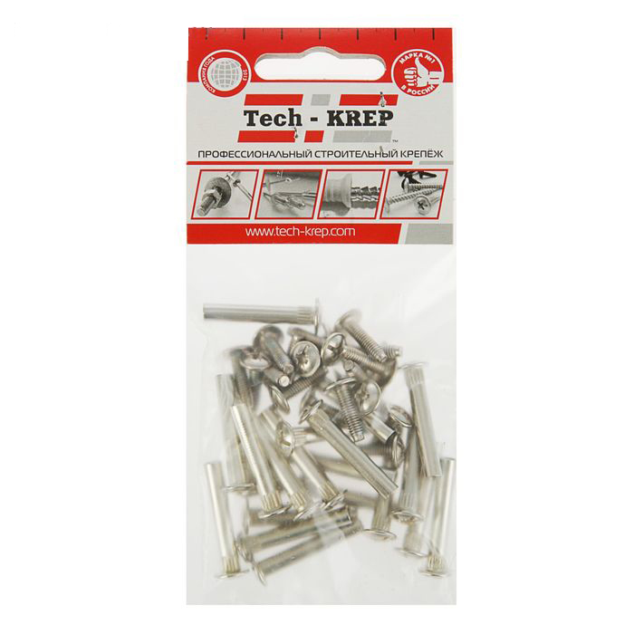 Стяжка межсекционная 5х27мм никель (20 шт)-пакет Tech-Krep