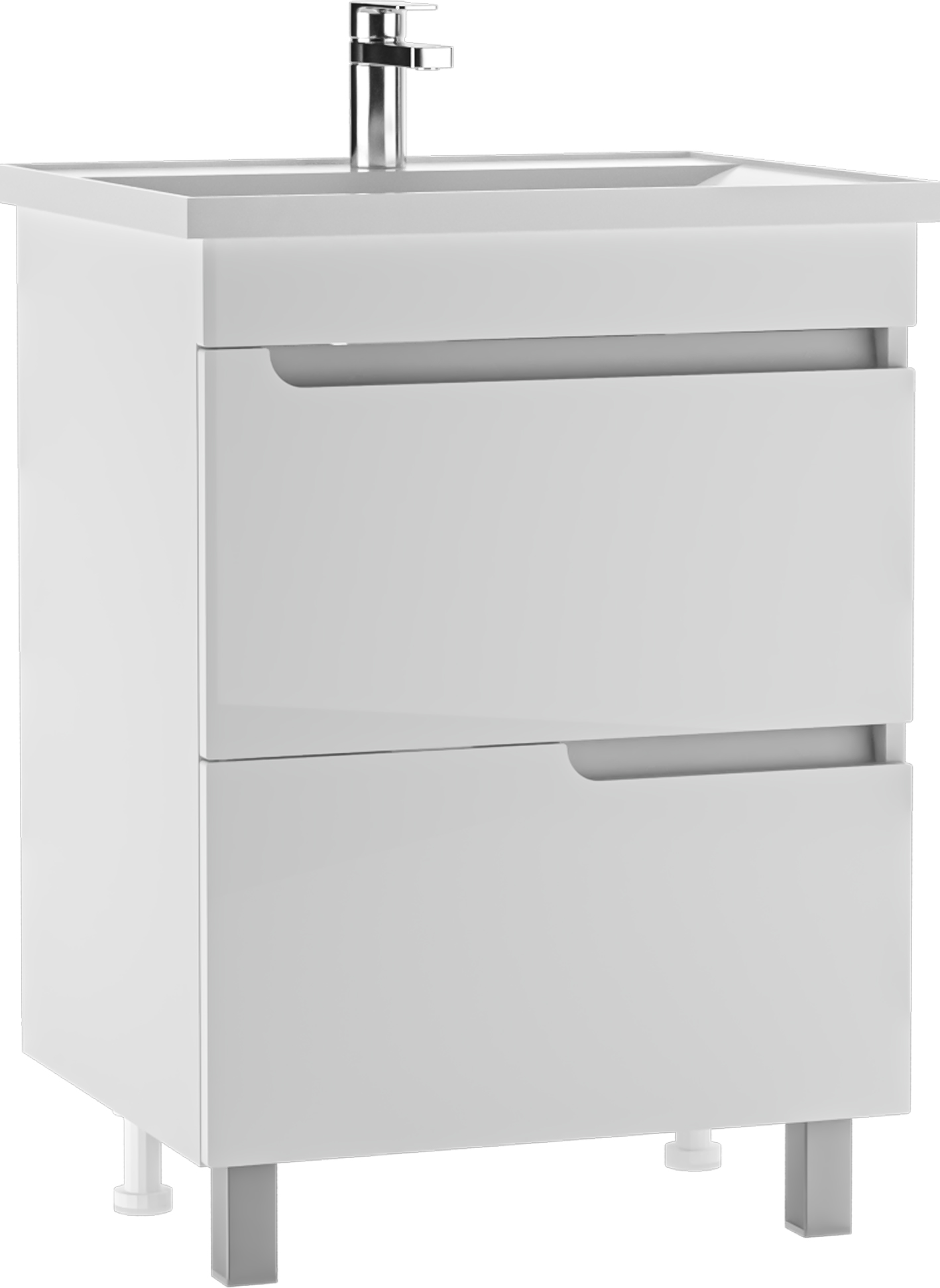 Тумба под умывальник "НОВА 60" (Nova) Веста с двумя ящиками В2 АЙСБЕРГ