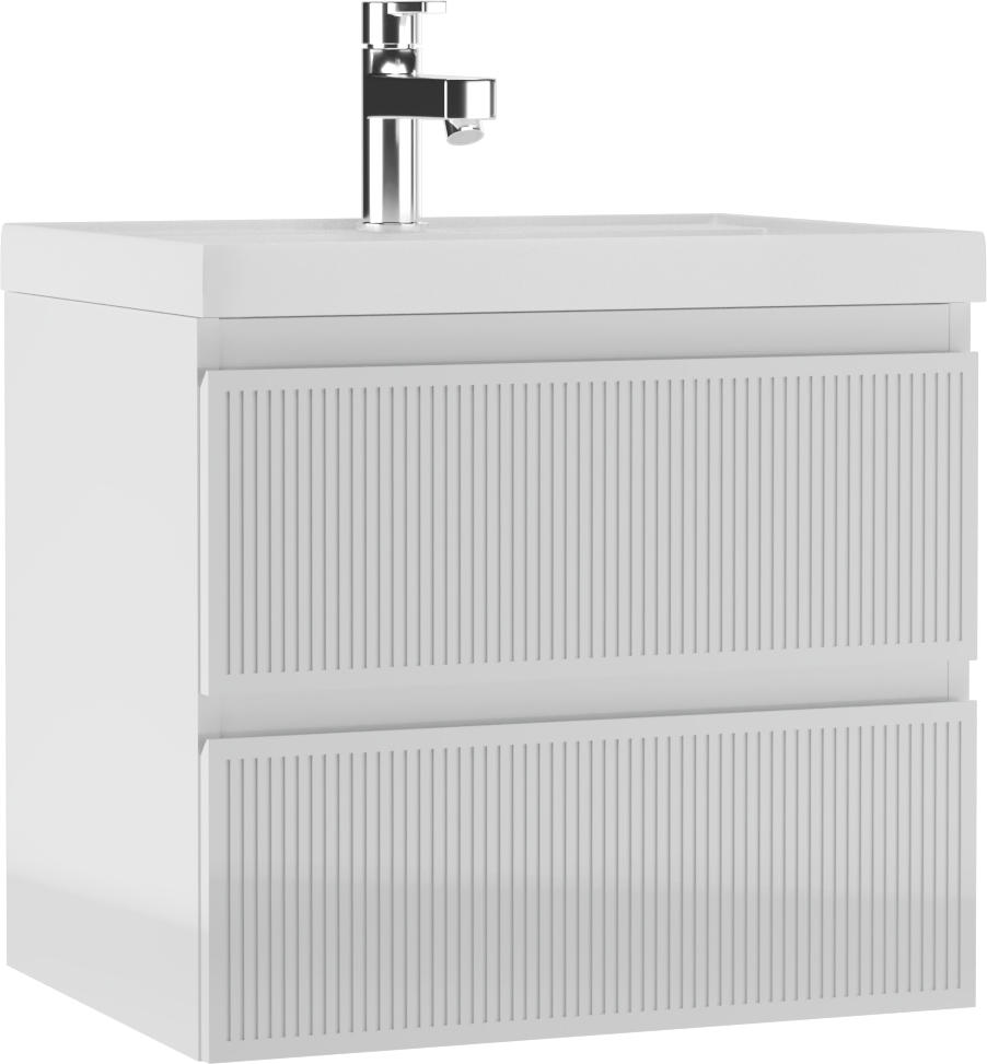 Тумба подвесная под умывальник "ЮНИТ 60" (Unit) Тауэр (Tower) В2 Белый Домино