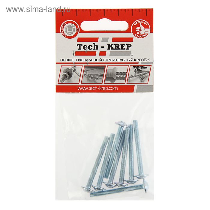 Винт для крепления ручки оцинк. М4х40 (8 шт) - пакет Tech-Krep