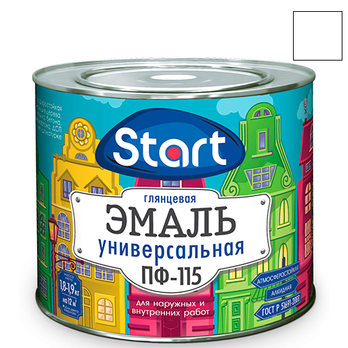 Эмаль ПФ-115 белая глянцевая Start (1,8кг)