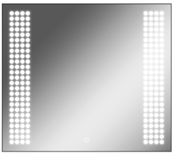 Зеркало Cosmo 80 black alum с подсветкой Sansa*